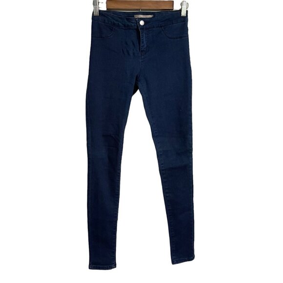 Forever 21 Womens Dark Stretch Mid Rise Jegging Stretch Skinny Jeans Size 25 - Picture 1 of 6